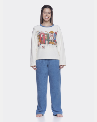 Conjunto Feminino Adulto Manga Longa e Calça