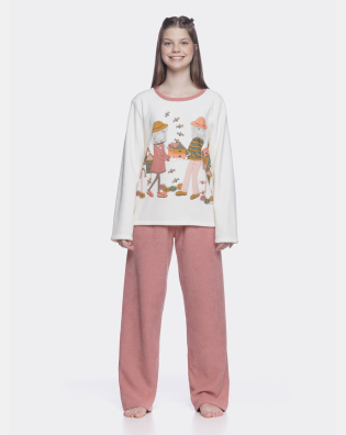Conjunto Feminino Adulto Manga Longa e Calça Plush