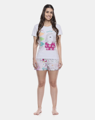 Pijama Baby-Look Manga Curta e Short