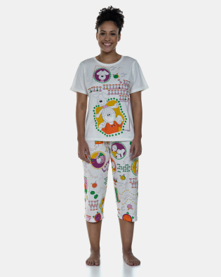 Pijama Manga Curta e Corsário