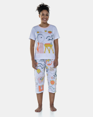 Pijama Manga Curta e Corsário