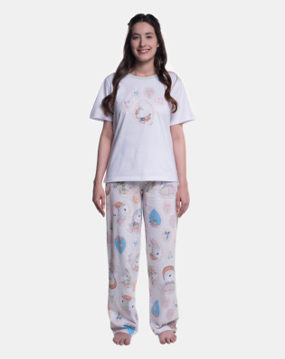 Pijama Manga Curta e Calça