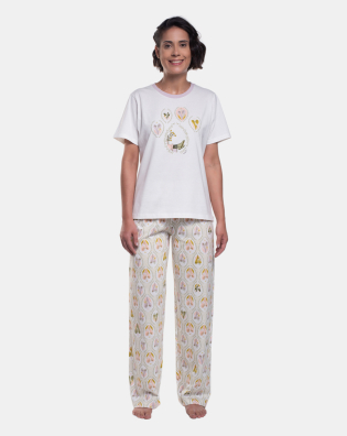 Pijama Manga Curta e Calça