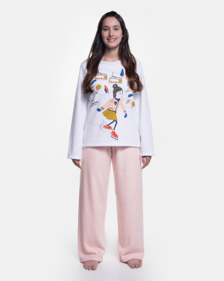 Pijama manga longa e calça