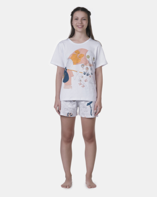 Pijama manga curta e short      