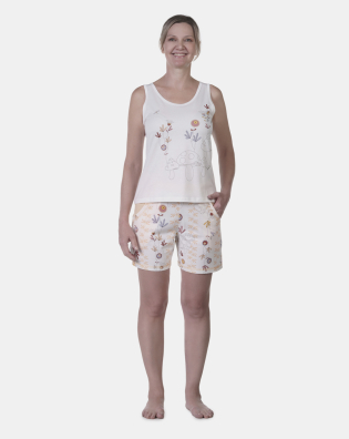 Conjunto Pijama Clássico Regata e Short com Bolsos