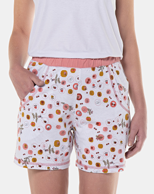 Sonhart Pijama Feminino Curto clássico regata e bermuda Estampado