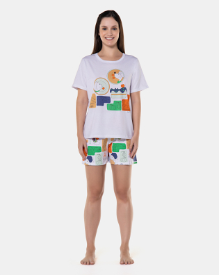 Pijama manga curta e short     