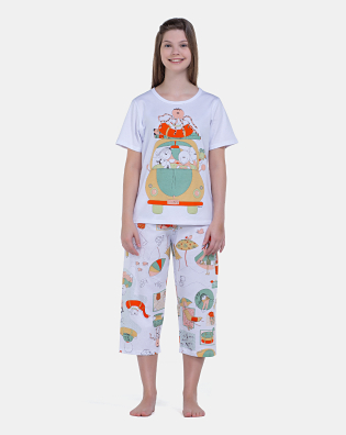 Pijamas Sonhart | Pijama Feminino Manga Curta e Corsário Estampada