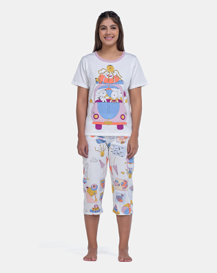 Pijama Manga Curta e Corsário
