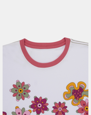 Pijama Manga Curta Feminino e Calça Estampa Pat Annie