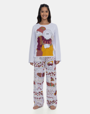 Loja Online Sonhart | Pijama Feminino Adulto Manga Longa e Calça Estampada