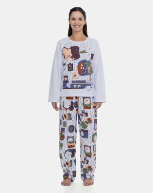 Pijama Feminino Longo Sonhart Estampa Personagens