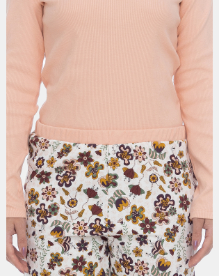 Pijama Feminino Blusa Manga Longa e Calça Floral