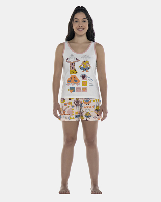 Pijama Feminino Adulto Regata e Short