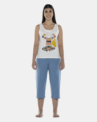 Pijama Feminino Adulto Regata e Corsário