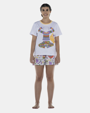Pijama Feminino Adulto Manga Curta e Short