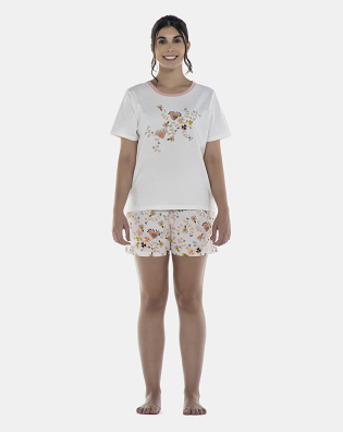 Pijama Feminino Adulto Manga Curta e Short