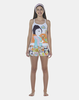 Pijama Feminino Adulto Alça e Short