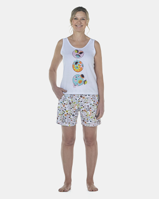 Pijama Feminino Adulto Regata e Bermuda