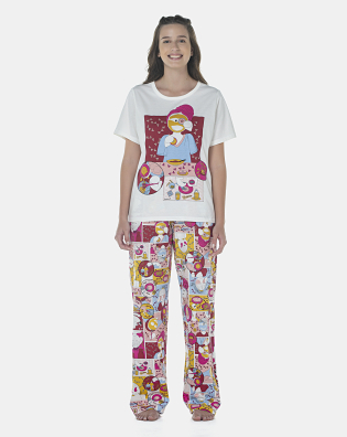 Pijama Feminino Adulto Manga Curta e Calça