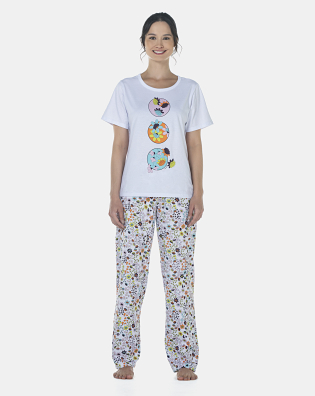 Pijama Feminino Adulto Manga Curta e Calça