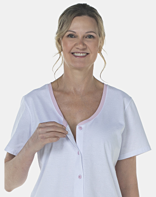 Pijama Feminino Adulto Manga Curta Aberto e Corsário