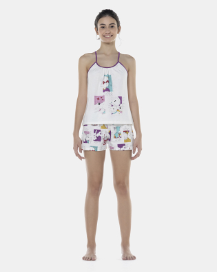 Pijama Feminino Adulto Alça e Short