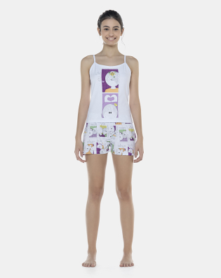 Pijama Feminino Adulto Alça e Short