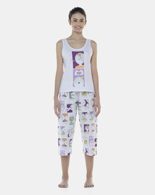 Pijama Feminino Adulto Regata e Corsário