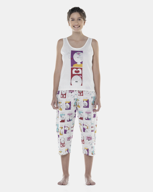 Pijama Feminino Adulto Regata e Corsário