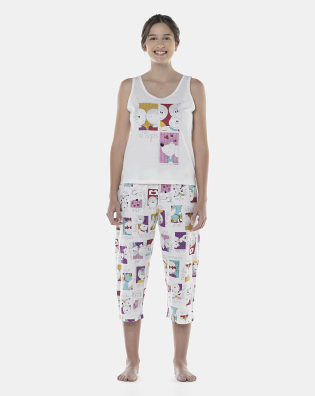 Pijama Feminino Adulto Regata e Corsário