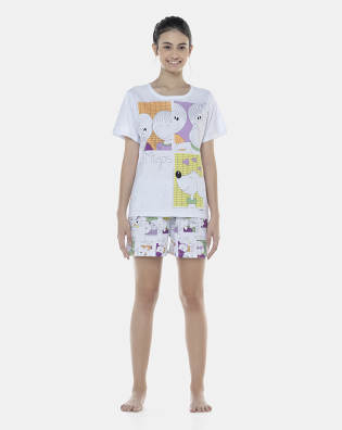 Pijama Feminino Adulto Manga Curta e Short