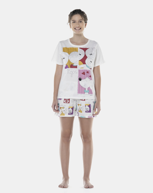 Pijama Feminino Adulto Manga Curta e Short