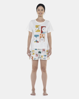 Pijama Feminino Adulto Manga Curta e Short