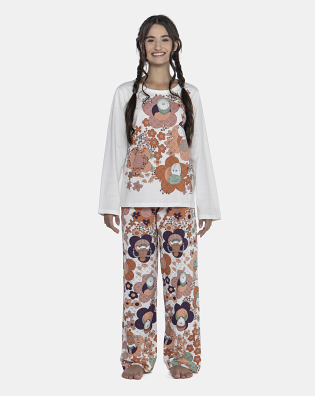 Pijama Feminino Adulto Manga Longa e Calça