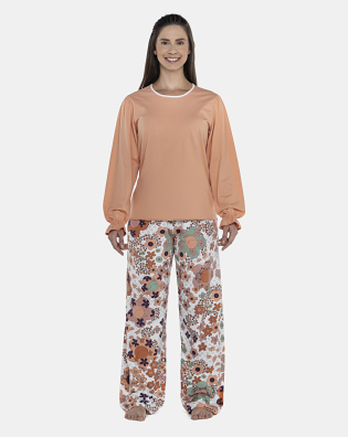Pijama Feminino Adulto Manga Longa e Calça