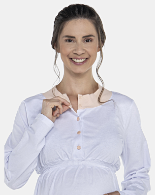 Pijama Feminino Gestante Manga Longa e Calça