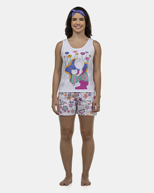 Pijama Feminino Adulto Regata e Short