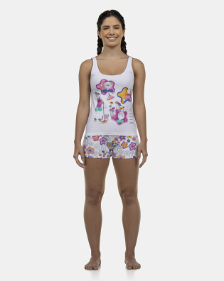 Pijama Feminino Adulto Regata e Short