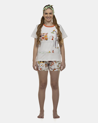 Pijama Feminino Adulto Manga Curta e Short