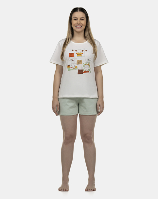 Pijama Feminino Adulto Manga Curta e Short