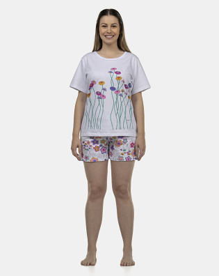 Pijama Feminino Adulto Manga Curta e Short