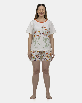 Pijama Feminino Adulto Manga Curta e Short