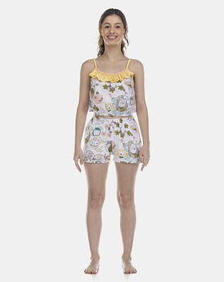 Pijama Feminino Adulto Alça e Short