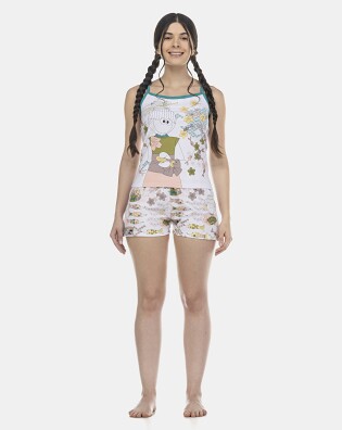 Pijama Feminino Adulto Alça e Short
