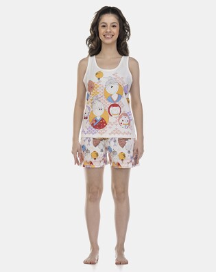 Pijama Feminino Adulto Regata e Short