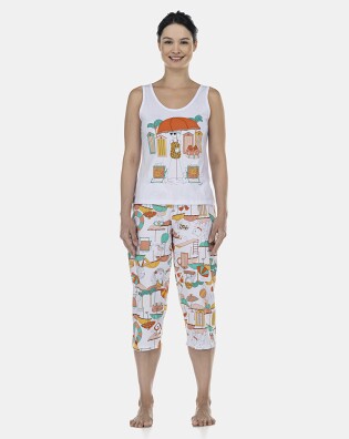 Pijama Feminino Adulto Regata e Corsário