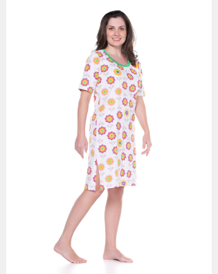 Camisão Feminino Adulto Manga Curta