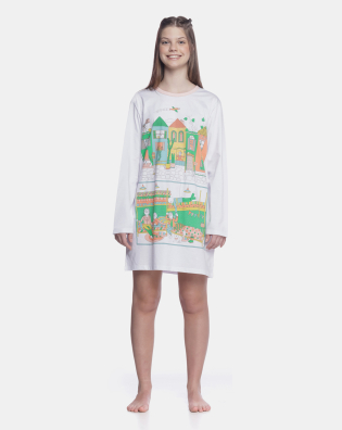 Camisão Feminino Adulto Manga Longa